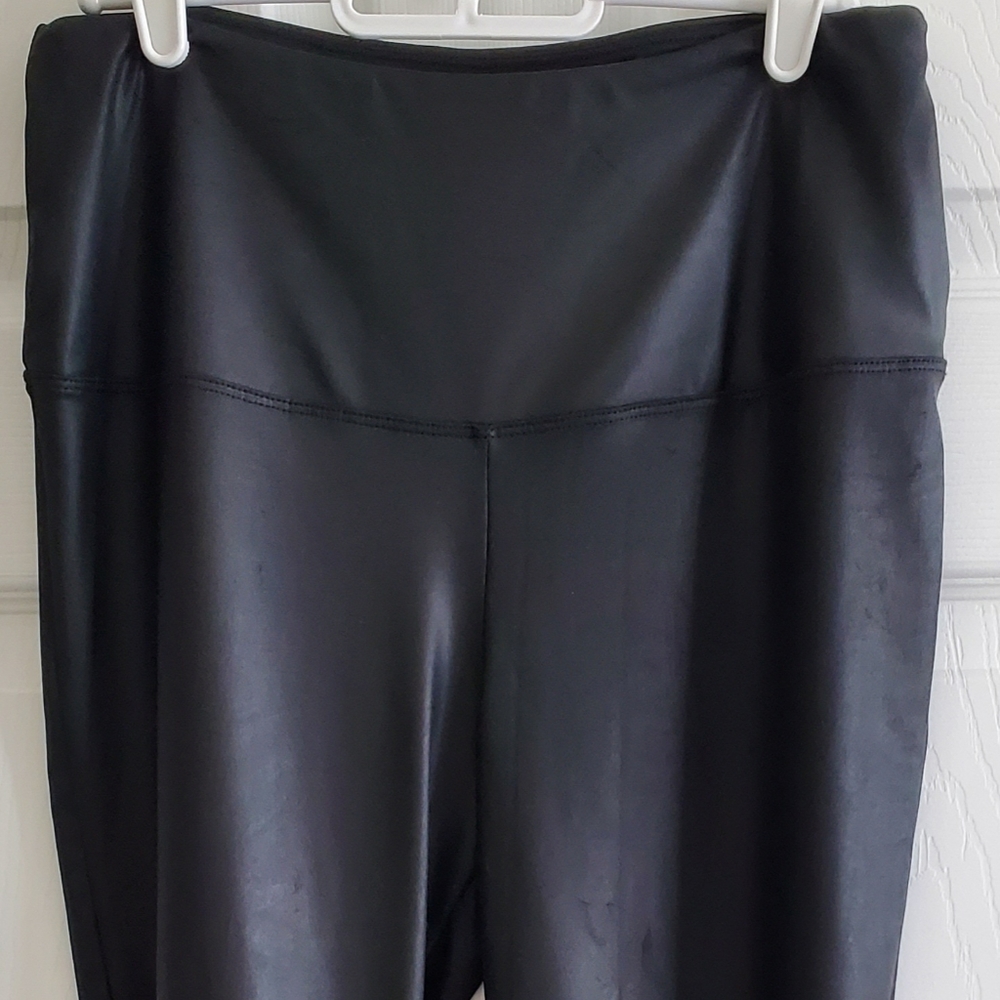 Athena Marie Womens Large Black Pull On faux Leather Leggings